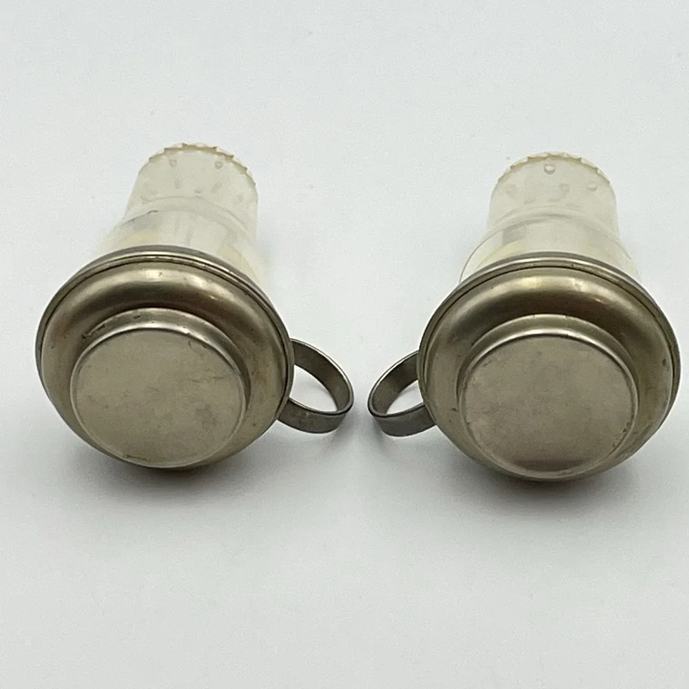 Vintage Plastic & Metal Salt Pepper Shakers‎ Lantern Set Style Mid Century 1950s